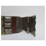 Old Vintage Leather Backed Turkoman Silver & Carnelian Belt