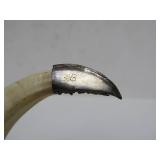 Large Ornate Antique Oriental Boar Tusk Pendant Necklace