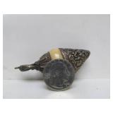 Group of Old Vintage Nepalese Ornately Decorated Conch Shell Pendants