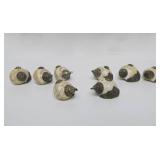 Group of Old Vintage Nepalese Ornately Decorated Conch Shell Pendants