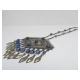 Beautiful Antique North African or Middle Eastern Large Genuine Silver Pendant Necklace