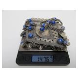 Beautiful Antique North African or Middle Eastern Large Genuine Silver Pendant Necklace