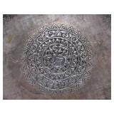 Large Antique Silver Cambodian Ceremonial Dish on Stand
