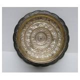 Large Antique Silver Cambodian Ceremonial Dish on Stand