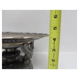 Large Antique Silver Cambodian Ceremonial Dish on Stand