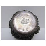 Outstanding Antique Signed Burmese Relief Silver Bowl - Genuine Silver