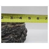 Outstanding Antique Signed Burmese Relief Silver Bowl - Genuine Silver