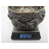 Outstanding Antique Signed Burmese Relief Silver Bowl - Genuine Silver