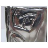 Designer Modernist Sculptural Chrome Desk Pen Holder by Carrol Boyes