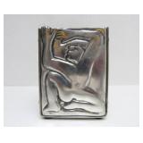 Designer Modernist Sculptural Chrome Desk Pen Holder by Carrol Boyes