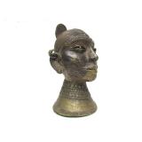 Lovely Antique India Brass/Bronze Gauri Head Bust Sculpture