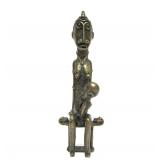 Small Antique Benin Bronze Mother & Child Sculpture
