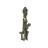 Small Antique Benin Bronze Mother & Child Sculpture
