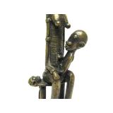 Small Antique Benin Bronze Mother & Child Sculpture