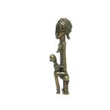 Small Antique Benin Bronze Mother & Child Sculpture