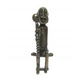 Smaller Antique African Bronze Chief Sculpture