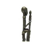 Smaller Antique African Bronze Chief Sculpture