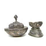 Antique Tibetan Kapala Skull Ritual Bowl