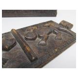 Old Relief Carved African Dogon Box w/Lid