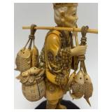 Carved Vintage Faux Ivory or Bone Oriental Figure #12