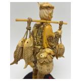 Carved Vintage Faux Ivory or Bone Oriental Figure #12