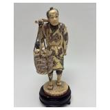 Carved Vintage Faux Ivory or Bone Oriental Figure #9