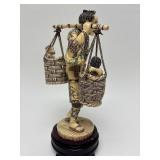Carved Vintage Faux Ivory or Bone Oriental Figure #9