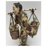 Carved Vintage Faux Ivory or Bone Oriental Figure #9