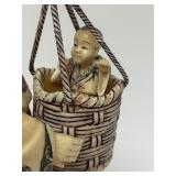 Carved Vintage Faux Ivory or Bone Oriental Figure #9