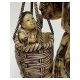 Carved Vintage Faux Ivory or Bone Oriental Figure #9