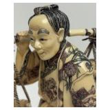 Carved Vintage Faux Ivory or Bone Oriental Figure #9
