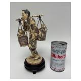 Carved Vintage Faux Ivory or Bone Oriental Figure #9