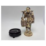 Carved Vintage Faux Ivory or Bone Oriental Figure #9