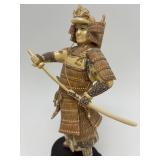 Carved Vintage Faux Ivory or Bone Japanese Samurai Figure #3