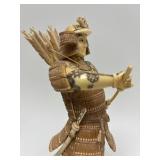 Carved Vintage Faux Ivory or Bone Japanese Samurai Figure #3