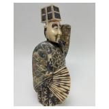 Carved Vintage Faux Ivory or Bone Oriental Figure #5