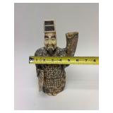 Carved Vintage Faux Ivory or Bone Oriental Figure #5