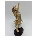 Carved Vintage Faux Ivory or Bone Japanese Samurai Figure #1