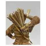 Carved Vintage Faux Ivory or Bone Japanese Samurai Figure #1