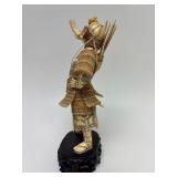 Carved Vintage Faux Ivory or Bone Japanese Samurai Figure #1