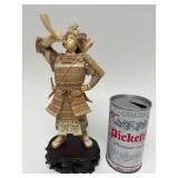 Carved Vintage Faux Ivory or Bone Japanese Samurai Figure #1
