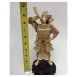 Carved Vintage Faux Ivory or Bone Japanese Samurai Figure #1