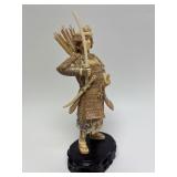 Carved Vintage Faux Ivory or Bone Japanese Samurai Figure #2