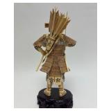 Carved Vintage Faux Ivory or Bone Japanese Samurai Figure #2