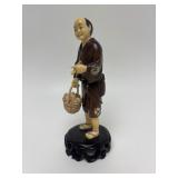 Carved Vintage Faux Ivory or Bone/Wood Oriental Figure #10