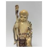Carved Vintage Faux Ivory or Bone Oriental Figure #7