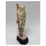 Carved Vintage Faux Ivory or Bone Oriental Figure #7