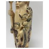 Carved Vintage Faux Ivory or Bone Oriental Figure #7