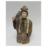 Carved Vintage Faux Ivory or Bone Oriental Figure #6