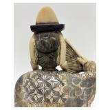 Carved Vintage Faux Ivory or Bone Oriental Figure #6